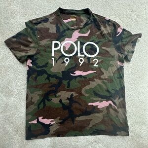 Polo Ralph Lauren Green Camo 1992 Stadium Logo Pink